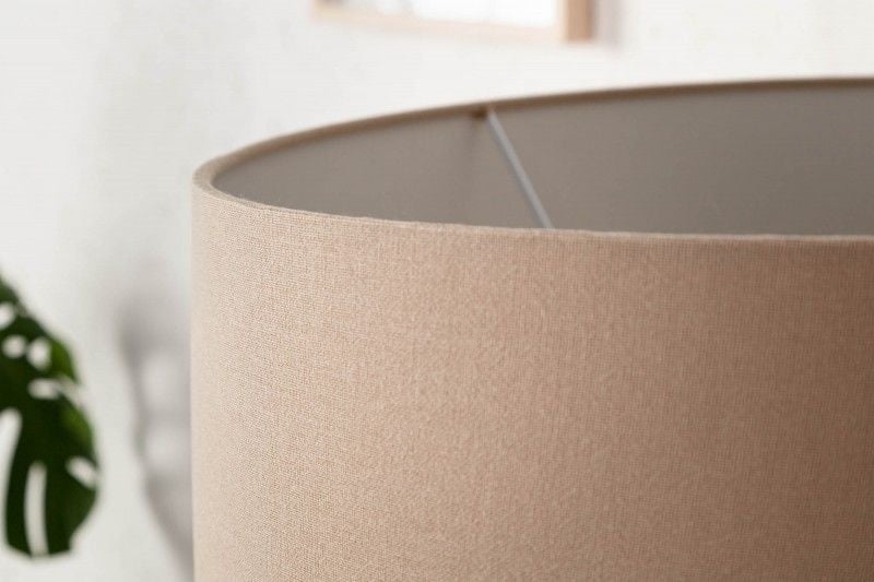 Lampadaire fait main ROUSILIQUE 180cm lampe en bois flotté beige abat-jour en lin tronc d'arbre - 17320
