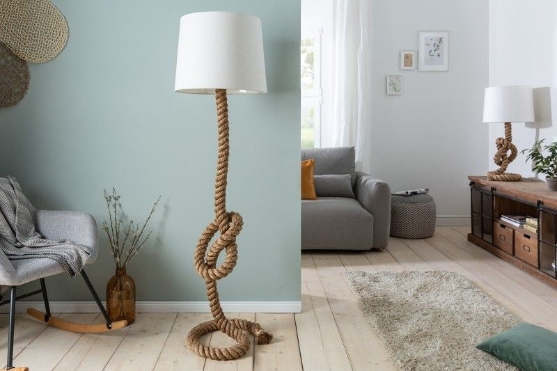 Lampadaire maritime SEVEN SEAS 158cm lampadaire corde abat-jour lin - 30202