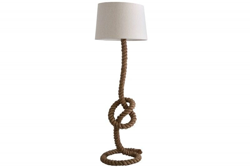 Lampadaire maritime SEVEN SEAS 158cm lampadaire corde abat-jour lin - 30202