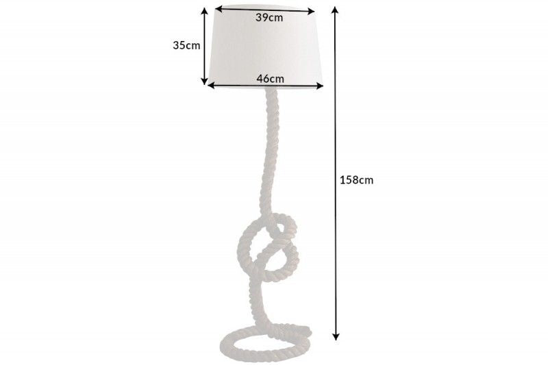Lampadaire maritime SEVEN SEAS 158cm lampadaire corde abat-jour lin - 30202