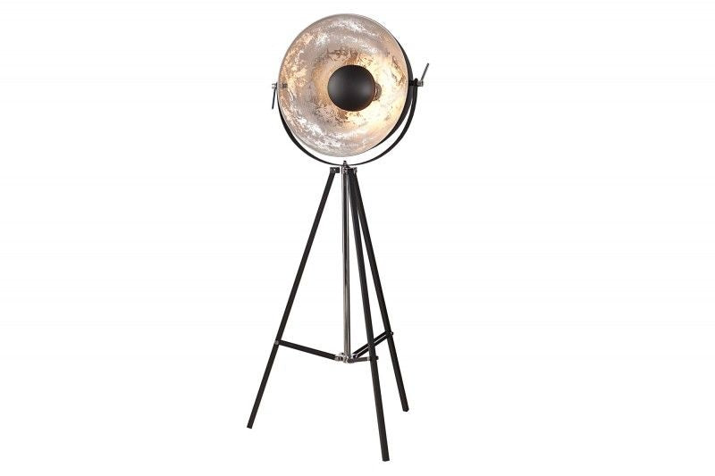 Lampadaire BIG STUDIO 170cm noir aspect feuille d'argent design industriel - 36562