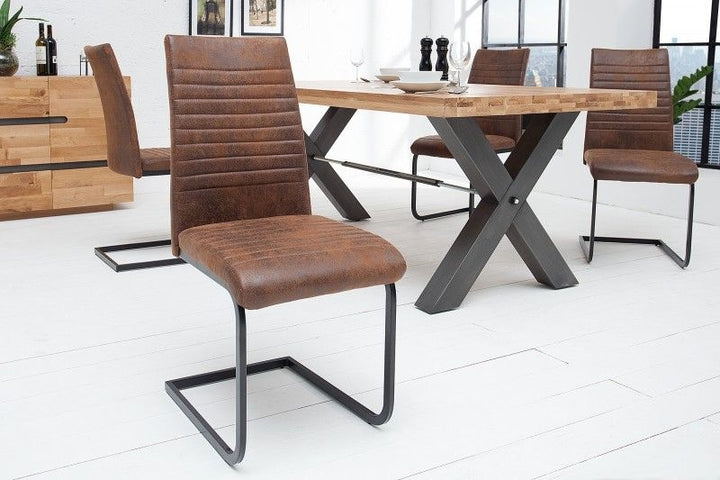 chaise cantilever industrielle APARTMENT marron antique avec structure en métal - 39377