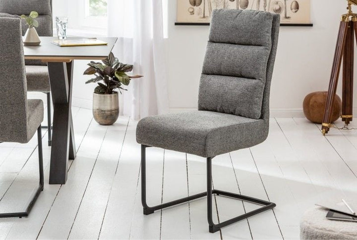 Chaise cantilever moderne COMFORT gris vintage avec structure en métal noir - 40461