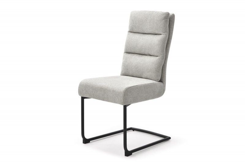 Chaise cantilever moderne COMFORT vintage gris clair avec structure en métal noir - 40462