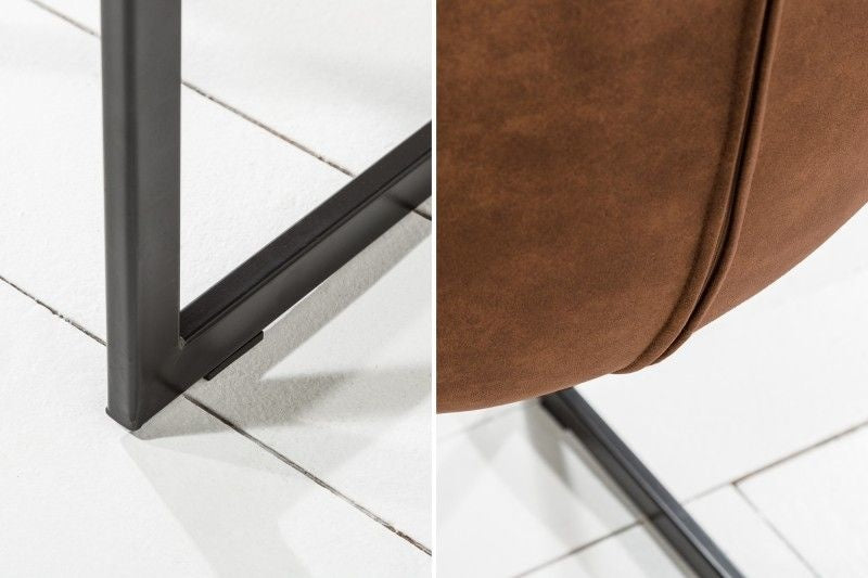 Chaise cantilever design MIAMI structure métal marron clair noir mat - 39855