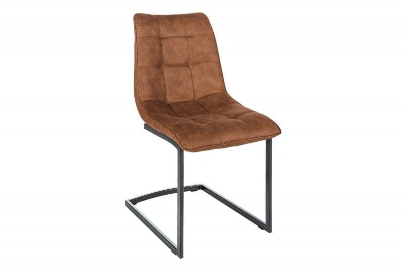 Chaise cantilever design MIAMI structure métal marron clair noir mat - 39855
