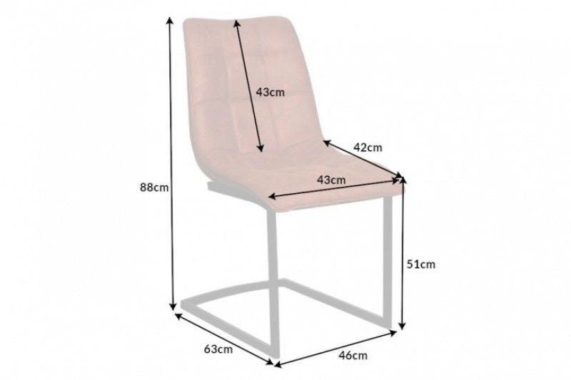 Chaise cantilever design MIAMI structure métal marron clair noir mat - 39855