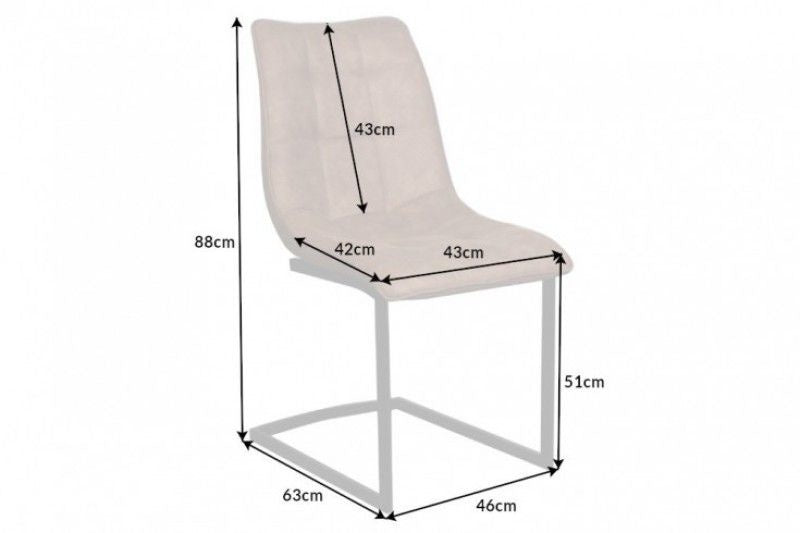 Chaise cantilever design MIAMI structure métal marron taupe noir mat - 39856