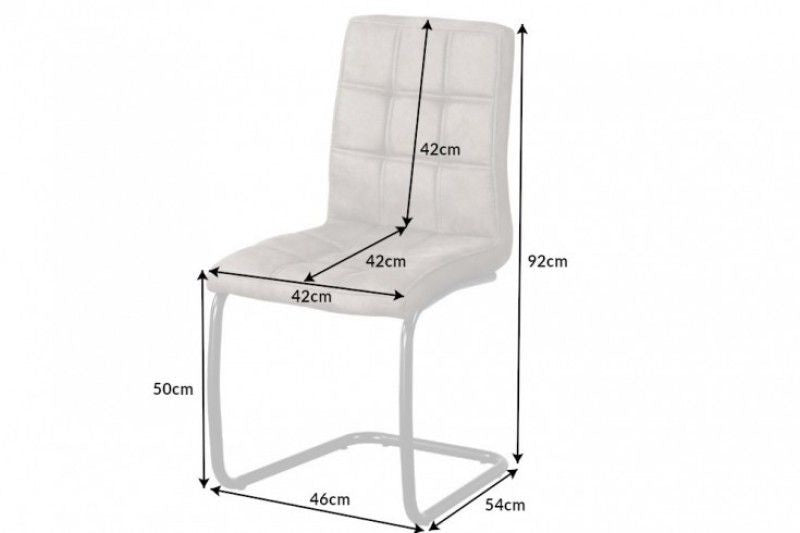chaise cantilever industrielle MODENA vintage taupe avec coutures décoratives - 40551