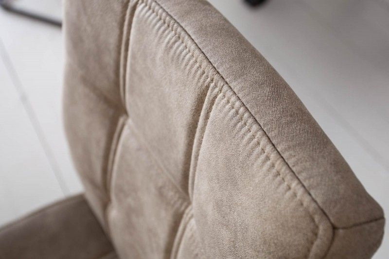 chaise cantilever industrielle MODENA vintage taupe avec coutures décoratives - 40551