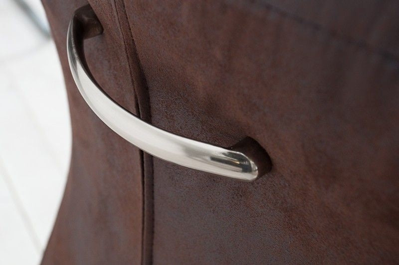 Chaise cantilever SAMSON structure en acier inoxydable café foncé avec poignée confort - 35767