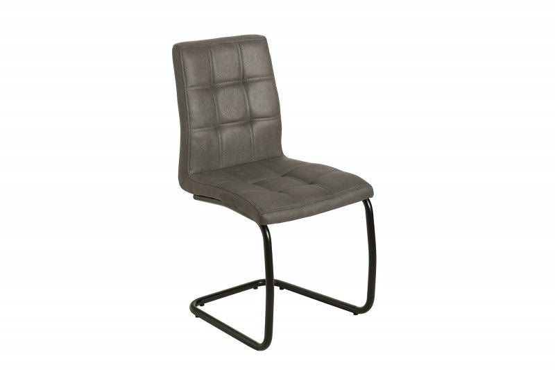 chaise cantilever industrielle MODENA gris vintage avec coutures décoratives - 38616