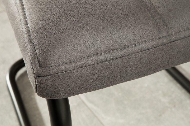 chaise cantilever industrielle MODENA gris vintage avec coutures décoratives - 38616