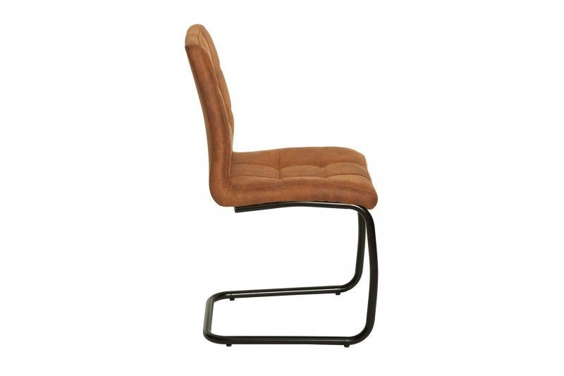 chaise cantilever industrielle MODENA marron clair avec coutures décoratives - 38615