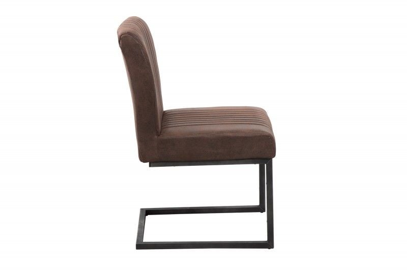 Chaise cantilever moderne BIG ASTON structure en fer brossé marron vintage - 38105