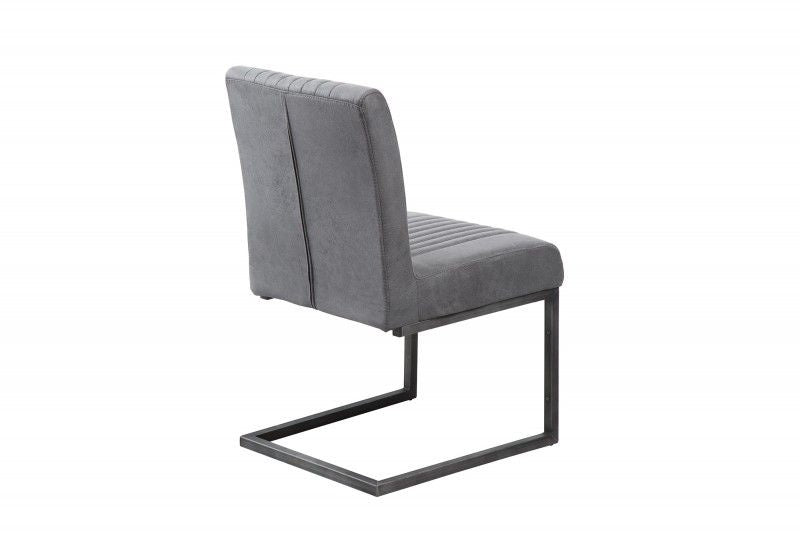 Chaise cantilever moderne BIG ASTON structure fer brossé gris vintage - 38106