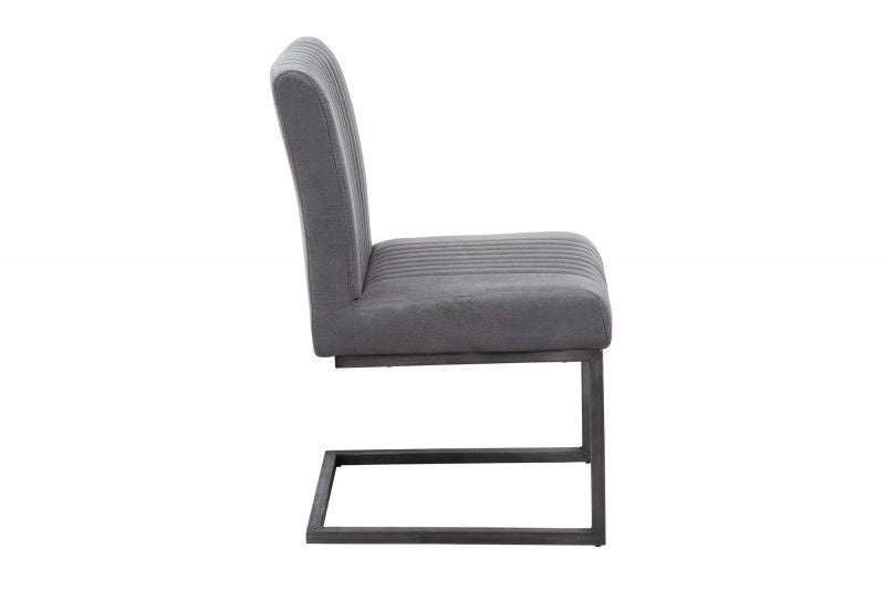 Chaise cantilever moderne BIG ASTON structure fer brossé gris vintage - 38106