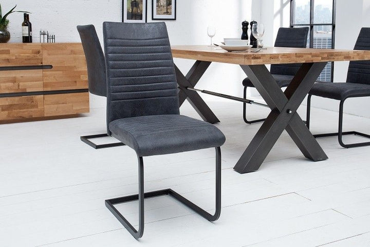 chaise cantilever industrielle APARTMENT gris antique avec structure en métal - 39378