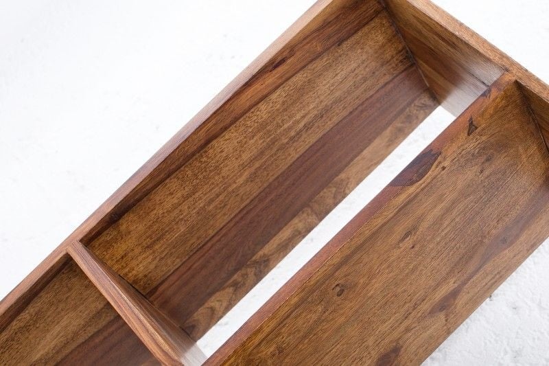 Bibliothèque massive CUBUS Sheesham 180cm grain unique - 38118